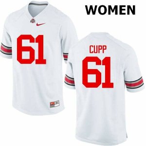 Women's Ohio State Buckeyes #61 Gavin Cupp White Nike NCAA College Football Jersey Authentic YKE5844YE